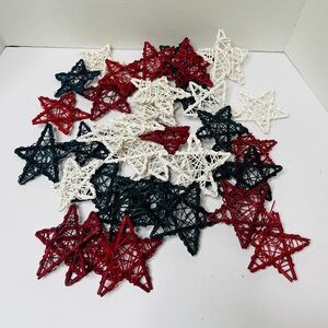 Red, White, and Blue Woven Star Decorations
